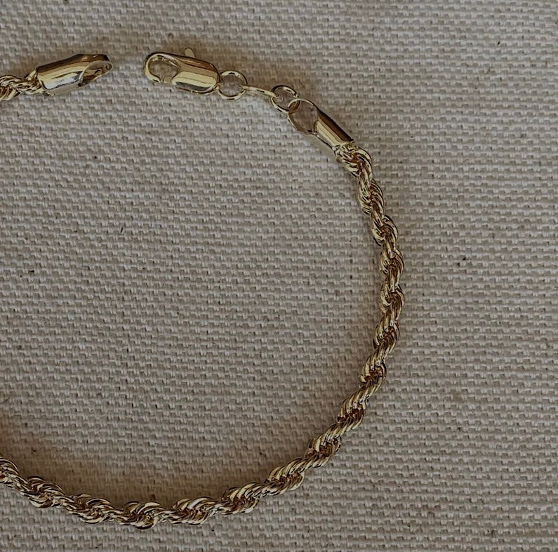 Gemma 18K Gold Filled Rope Bracelet