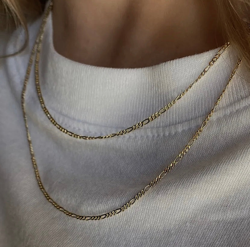 Gene 18k Gold Filled Thin Figaro Chain