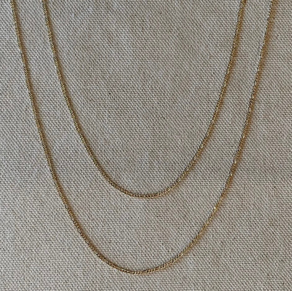 Gene 18k Gold Filled Thin Figaro Chain