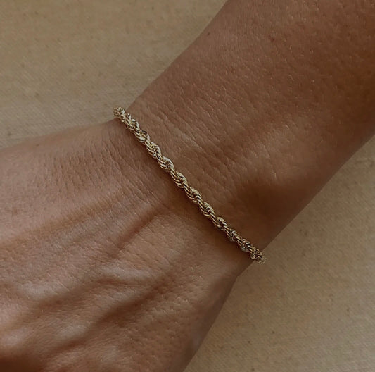 Gemma 18K Gold Filled Rope Bracelet