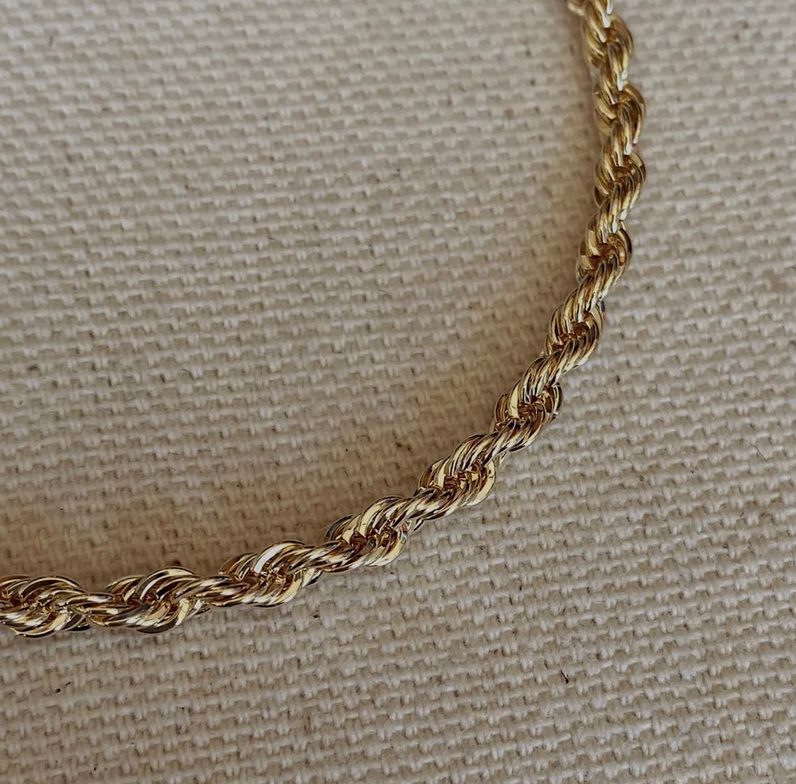 Gemma 18K Gold Filled Rope Bracelet